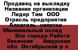 Продавец на выкладку › Название организации ­ Лидер Тим, ООО › Отрасль предприятия ­ Алкоголь, напитки › Минимальный оклад ­ 24 600 - Все города Работа » Вакансии   . Амурская обл.,Октябрьский р-н